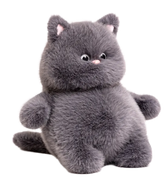 Let the biggie plushy chubby bubby kitty catness flow hard. Enjoy the pink ears and nose, jutting belly and round eyes on this quality Big Chubb Grey Cat Plushie Stuffed Animal
